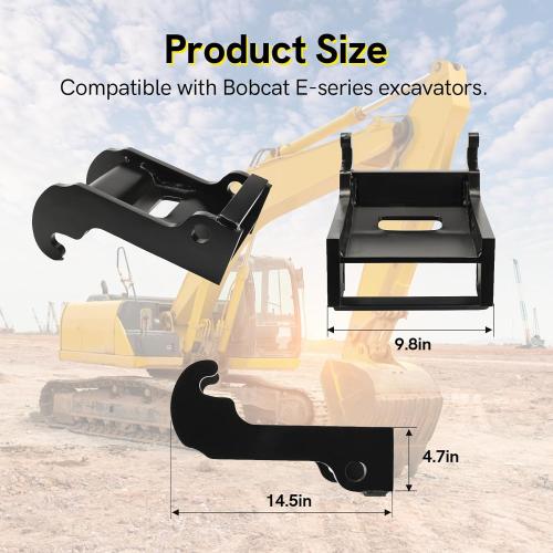 X-Change Coupler Bracket for Bobcat Mini Excavator Attachments, Quick Attach Bucket Mount, Black Hardened Steel, Durable and Corrosion-Resistant, Fits Bobcat E-Series Models.