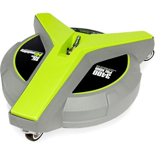 Hiclean 15 Pressure Washer Surface Cleaner with Wheels 3400 PSI Max, Surface Cleaner for Power Washer Attachment for Concrete, Patio, Sidewalk, and Driveways