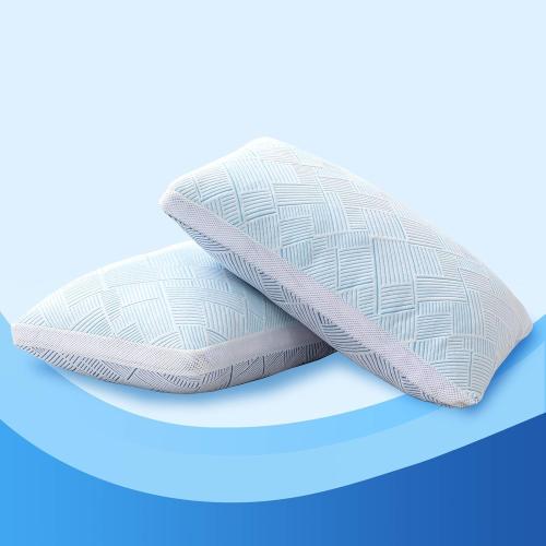 2 Pack Sylvaris Shredded Memory Foam Cooling Soft Bamboo Viscose Pillows King Set of 2, Adjustable Hypoallergenic Hotel Quality Pillows for Back, Stomach and Side Sleeper, Oeko-TEX Certified