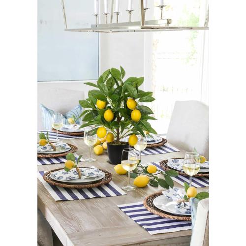 Velener Artificial Potted Plants 15.7 inches Fake Lemon Tree Artificial Lemons Citrus Tree with Black Pot Faux Plants Indoor for Home,Office, Living Room Table, Desk