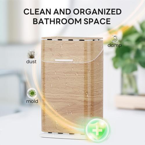 GFWARE Toothbrush Holders with Cover - 5 Slots Toothbrush and Toothpaste Holde Kids Tooth Brush Holder for Bathroom, Detachable Bathroom Sink Organizer countertop, Wood