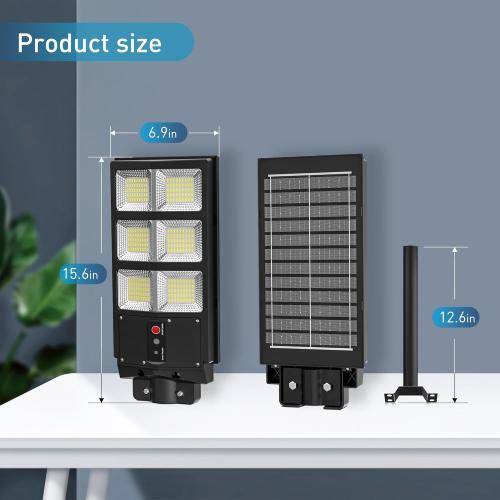 Solar Lights Outdoor - Wide Angle 6500K Solar Street Lights Outdoor Motion Sensor, Street Light IP66 Waterproof, Parking Lot Light Dusk to Dawn with Remote Control (1Pack)