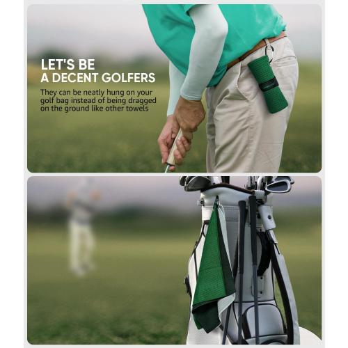 Pro Golf Towel Microfiber Golf Towel for Golf Bags (16 X 16) with Hook, Loop Fastener and Gift Box, Essentials Golf Accessories for Men, Golf Gifts for Men/Women