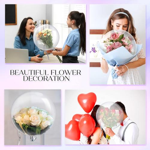 40 Pack Large Clear Balloons for Stuffing Pre Stretched Extra Wide Mouth Bobo Balloons Wedding Fillable Helium Transparent Balloon for Birthday Party(24 Inch Inflated)