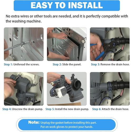 WPW10605427 Washer Drain Pump Replacement for Whirlpool, Maytag, Amana, Crosley Washing Machine - Fits W10605427, W10425238, W10918044, W10799065, AP6023357, PS11756700, PS11754613