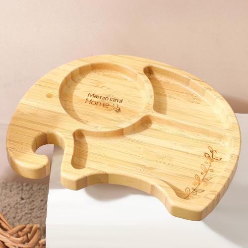 Baby Bamboo Suction Plates, Food Dishes Feeding for Led Weaning Plate, Baby Utensils, BPA Free