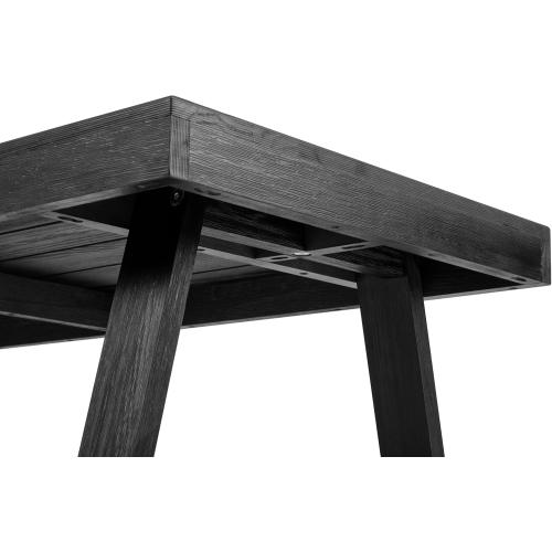 Plank Beam 72 Inch Farmhouse Dining Table, Solid Wood Rustic Kitchen Table, Large Wooden Rectangular Dinner Table for Dining Room, Home Office, Living Room Furniture, Easy Assembly, Black Wirebrush