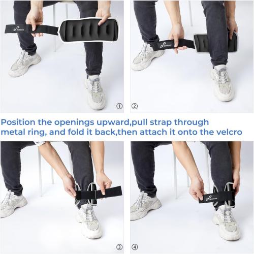 Color Black Sportneer Ankle Weights Wrist Weights Pair of 1/2/4/6/10 LBS for Men Women Kids Strength Training Wrist and Ankle Weights Set with Reflective Strips for Dancing Running Walking Fitness Workout Gym