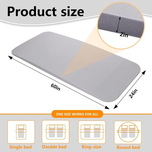 60x24x2 Grey 40D High Density Sagging Mattress Support Under Mattress Support Pad to Fix Sinking Beds Foam Insert Pad for Sagging Bed Repair and Boards Hardener Foam Cushion for Firming Pad 60x24x2 (Grey)
