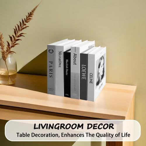 EFH 6 Pcs Faux Fashion Books for Home Decoration - Modern Aesthetic Living Room, Entryway, Coffee Table, and Shelf Decor (No.3 Set)
