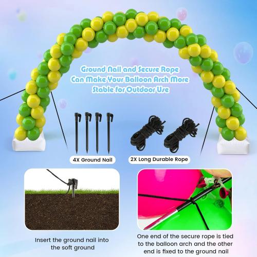 Balloon Arch Kit Frame, 10FT Wide & 9FT Height Adjustable Balloon Arch Stand for Floor with Base for Party Garland Graduation Wedding Birthday Baby Shower Theme Party Decorations (Black)