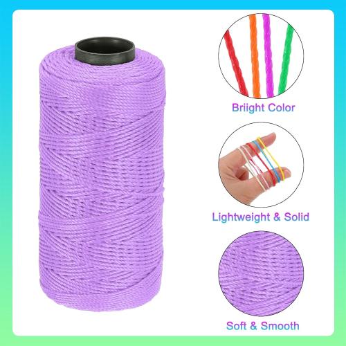 MECCANIXITY Nylon String 3 Strands Twisted Mason Line 1.5mm x 218 Yards Nylon Twine String for DIY Projects, Home Improvement, Gardening, Gift Wrapping, Christmas Party Supplies, Light Purple