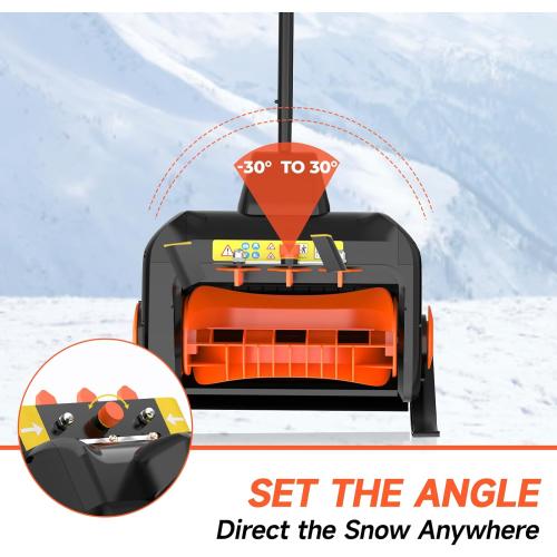 16 Cordless Snow Shovel, 3000mAh Battery Snow Blower, Lightweight Power Snow Thrower for Driveways & Sidewalks, Winter Snow Removal with Charger & 2 * 21V Batteries
