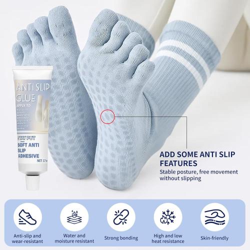 Anti Slip Sock Glue, 3.4 Oz Fabric Paint for Non-Slip Socks, Transparent Washable Non-Slip Adhesive, Suitable for Socks, Floor Mats, Blankets, Hangers, Etc