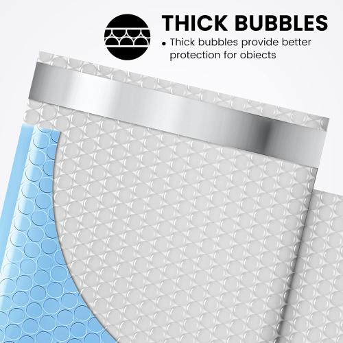 Fuxury 100Pcs Bubble Mailers 6x10 Light Blue Bubble Mailer Thick Shipping Padded Envelopes Usable Size 6x9 Padded Mailers Shipping Bags for Mailing,Packaging, Small Business, Boutique, Bulk #0