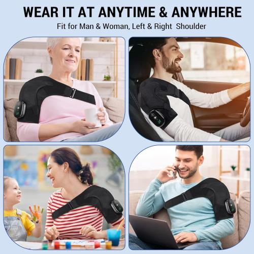 ERHIVORA Shoulder Heating Pad with Massage, FSA Eligible Items List, Heated Shoulder Wrap for Pain Cordless, HSA Approved Products Only