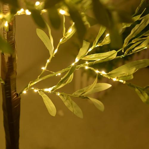 Snokip 6FT Lighted Olive Tree with 270 LED Warm White Lights, Olive Tree with Lights for Wedding, Festival, Indoor and Outdoor Decoration