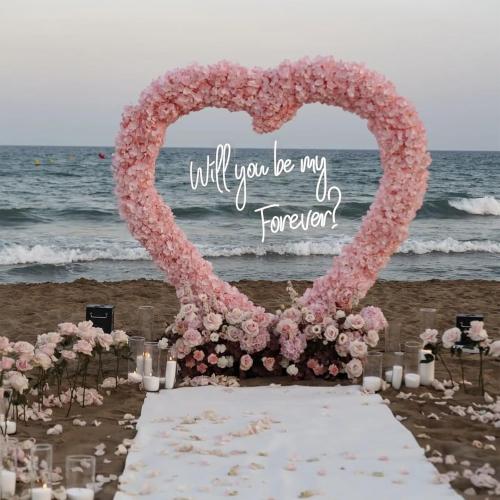 6.7FT Heart Arch Stand for Proposal, Metal Balloon Arch Frame for Wedding Valentine's Day Engagement Birthday Party Baby Shower Decorations (Gold)