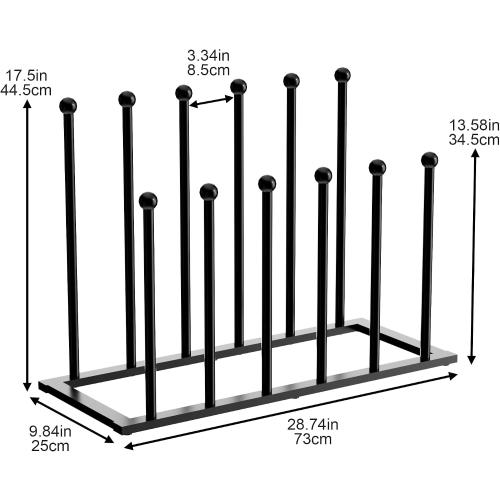 28.74 L x 9.84 W x 17.5 H pickpiff Free Standing Shoe Racks - Black Metal Boot Rack for Dorm Room, Closet, Entryway, Bedroom, Patio Outdoor, Hallway, Black, Shoe Storage Fit for 6 Pairs