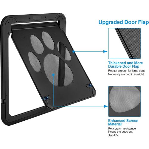 Ownpets Dog Screen Door, Inside Door Flap 12x14x0.4 Inch, Lockable Pet Screen Door, Magnetic Self-Closing Screen Door with Locking Function, Sturdy Screen Door for Dogs Cats