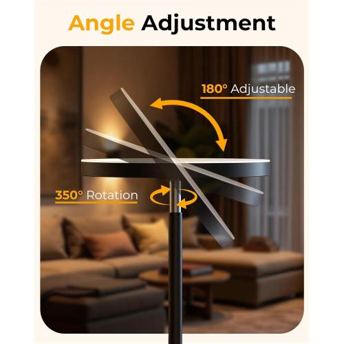 Floor Lamps for Living Room, 69 Tall LED Lamp, 2800LM Standing Lamp Remote & Foot Switch with 1H Timer, 2700-6500K Stepless Dimmable Modern Pole Light for Bedroom, Reading, Black