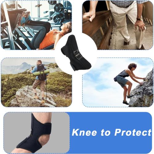 TANGABA Joint Support Knee Braces 2 Pack(Upgraded), Non-Slip Support Brace for Men Women, Knee Pain Relief Brace Powerful Rebound Spring Force Protection Booster for Climbing, Squat, Volleyball-Black