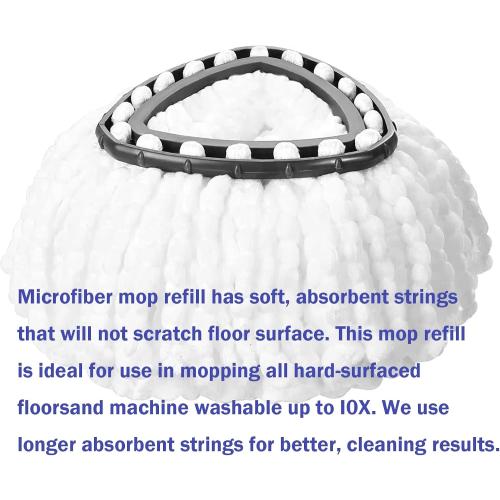 Spin Mop Replacement Head 4 Pack Mop Refill Compatible with Ocedar Triangle Swivel Mops Microfiber Swivel Mop Refill,Deep Clean,Machine Washable and Easy to Replace