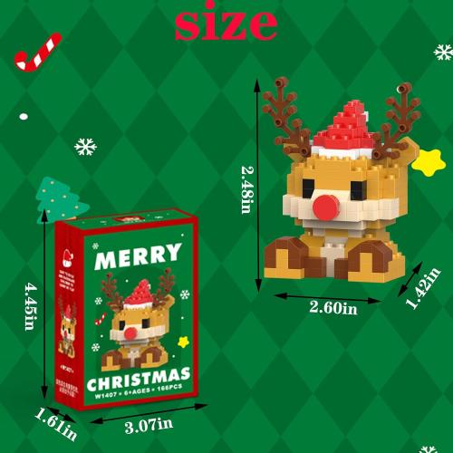 Christmas Reindeer Building Blocks Set Compatible with Lego Advent Calendar 2026 Stacking New Toys Holiday Present Box New Year Xmas Gifts for Kids for Boys & Girls and Adults