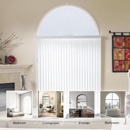 Arch Window Shade Half Moon Circle Light Filtering No Drill Pleated Blinds