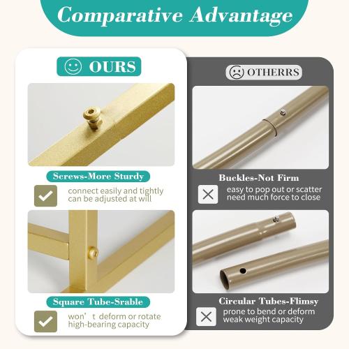 Size 6.6*6.6 Color Gold Wedding fashion arch background metal frame, (3.9, 5.2, 6.6 feet) suitable for background decoration frames such as weddings, birthdays, parties, baby showers, and photography (gold, 6.6*6.6)