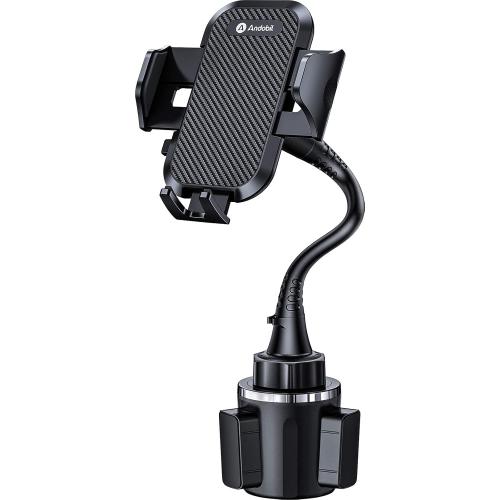 andobil Upgraded 15 Cup Holder Phone Holder, 【Solidest & Adjustable】 Military-Grade Long Gooseneck Cup Phone Holders for Your Car Truck, Car Phone Holder for iPhone 17 Pro Max 16 15 14/Samsung/Pixel