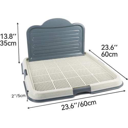 PAWISE Dog Pee Pad Holder Tray with Splash Guard, 23.6 Large Puppy Potty Training Pad Tray, Puppy Litter Box with High-Wall, Indoor Pet Toilet for Small to Medium Sized Dogs