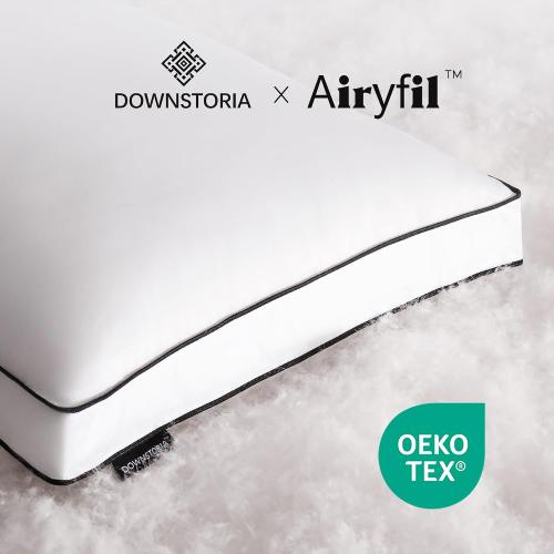 DOWNSTORIA Feather Down Pillows King Size Set of 2 with Gusset, Luxury Hotel Collection Bed Pillow 2 Pack, Down Surrounded Pillows for Sleeping, Soft for Side, Back Sleepers 20x36 in.
