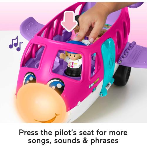 Fisher-Price Little People Barbie Toddler Toy Little Dream Plane with Lights Music