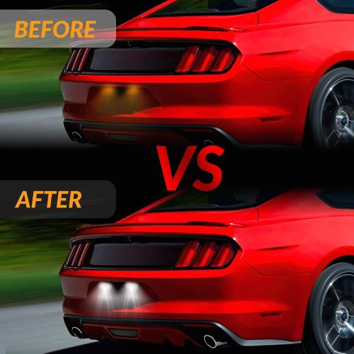 LED License Plate Lights Compatible with Ford Mustang 2015-2023 Rear Tag Lamps 6000K White, 2PCS
