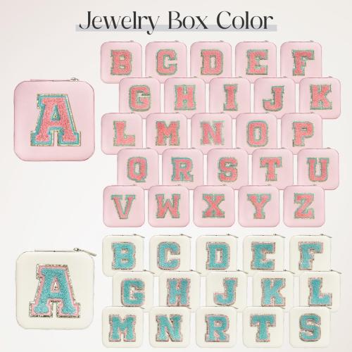 SANDJEST Personalized Jewelry Box, Pink Travel Jewelry Box with Initial C, Small Monogrammed Jewelry Case Organizer for Girls Women Teen Kids, Mini Travel Essentials Gifts for Birthday Christmas