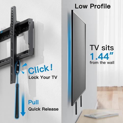Pipishell Tilt TV Wall Mount Bracket Low Profile for Most 37-90 Inch LED LCD OLED Plasma Flat Curved TVs, Large Tilting Mount Fits 16-24 Wood Studs Max VESA 600x400mm Holds up to 132lbs