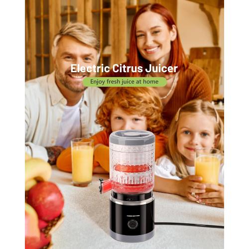 Electric Citrus Juicer, Automatic Orange Juicer Squeezer with Power Cord, Portable Juicer with Cleaning Brush for Lemon, Grapefruit, High Juice Yield, One Touch Operation, Easy to Clean