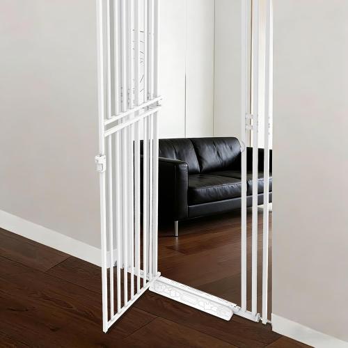 78.74 Extra Tall Cat Gate for Doorway, Wide Adjustable 27.56-32.28 No Drilling Pet Proof Safety Door Gate, Pressure Mount Full Dog Barrier for Stairs Kitchen House-White