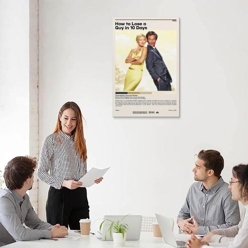 VALKEM How to Lose A Guy in 10 Days Movie Poster Vintage Minimalist Poster 90s Canvas Wall Art Room Aesthetic Decor Posters 12x18inch(30x45cm), Unframe-style-6
