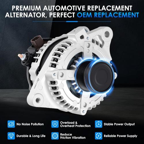 11385 Car Alternators Fit for Toyota Corolla, Matrix, for Pontiac Vibe 2009-2010, for Scion xD 2008-2014 1.8L Automotive Replacement Alternator 270600T040, 27060-0P150, 104210-5490