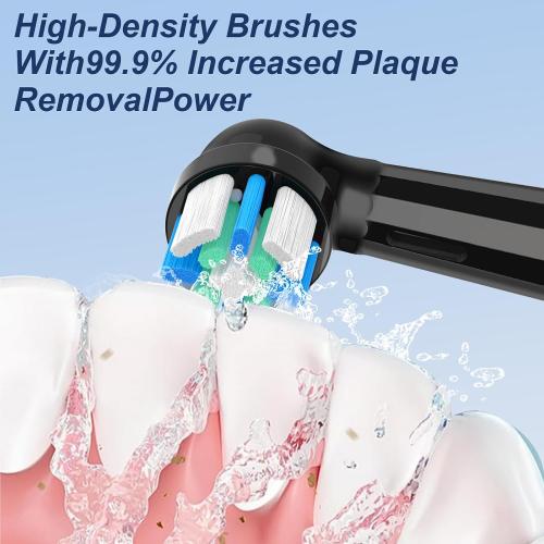 8 Pcs Replacement Toothbrush Heads Compatible with Oral B IO 2/3/4/5/6/7/8/9/10 Electric Toothbrushes, Brush Heads Refill Compatible with Oral B IO (Black)