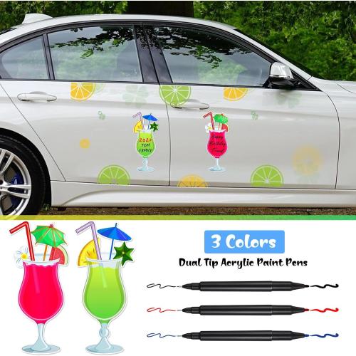Konohan 2 Pcs Cruise Door Magnets Decoration with 3 Paint Pens, Mixed Color