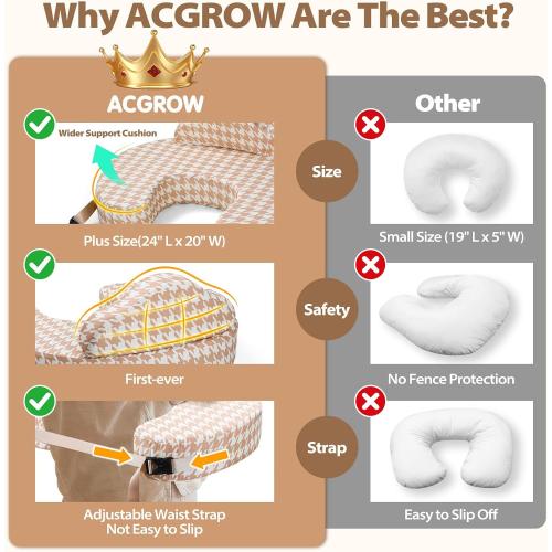 Nursing Pillow for Breastfeeding, with Safety Fence, Removable Cover