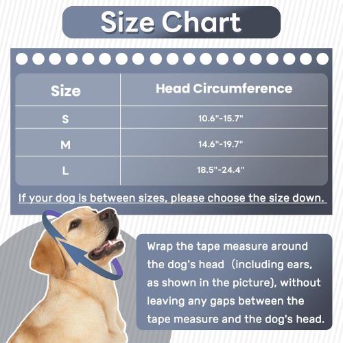 Nanaki Dog Calming Hoodie No Shake Ear Wraps for Dogs Ear Protection Ear Dog Cover Muffs Dog Head Warp Anxiety Relief Dog Hematoma Ear Wrap Head Cover The Grooming and Force Drying Dog Ear Protector