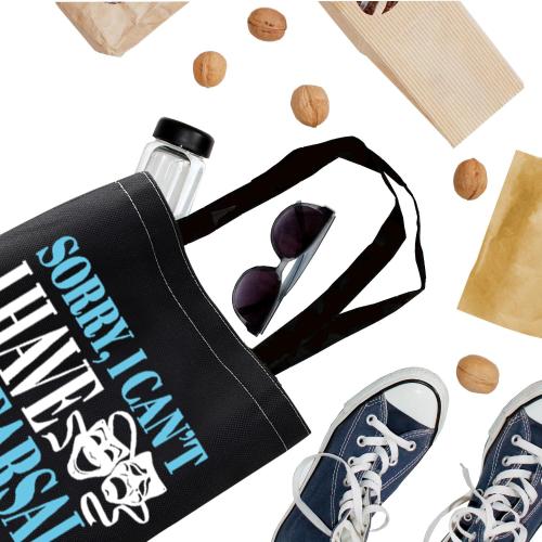 BDPWSS Theater Tote Bag Drama Actor Actress Gift Comedy Tragedy Mask Gift Sorry i Can't i Have Rehearsal Bag