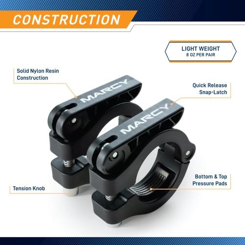 Marcy Adjustable Nylon Resin Olympic (2-inch) Barbell Lock Collar Clips with Quick Release Latch for Weight Training & Fitness Training
