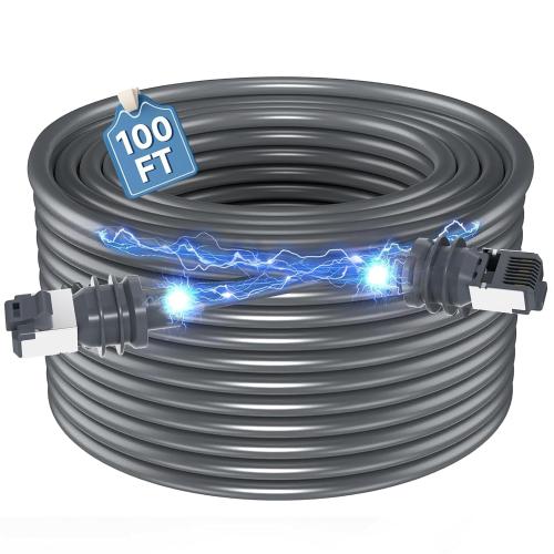 Grey Starlink Cable, Starlink Gen 3 Cable, 100ft Upgrade Waterproof Replacement for Starlink Rectangular Satellite Gen3 V3