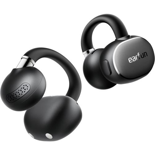 EarFun Clip 2 Open Ear Earbuds, Clip On Headphones, AI Translation Earbuds | LDAC, Hi-Res Audio, Bluetooth 6.0 for Running, Workout, 12mm Titanium Driver, 4 Mics AI Clear Call, Secure Fit, 40H Playtime
