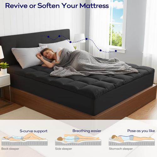 Twin memory foam mattress topper Black